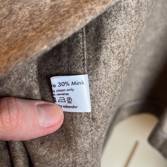 Eskandar cashmere mink tan brown swing jacket open oversized flowy size 1 - Picture 5 of 15
